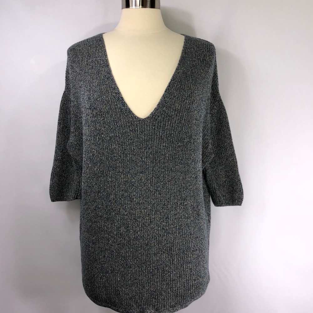 Express Oversized Pullover Knit V-Neck Tunic Top S